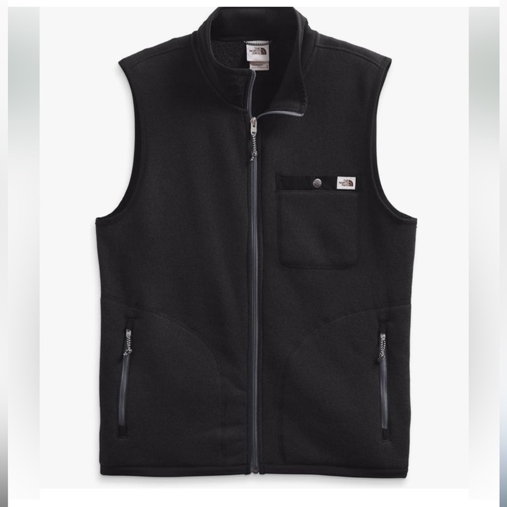 NEW Men's The North Face Gordon Lyons Vest medium in Heathered Black warm fleece